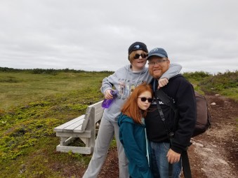 Emma, Leslie & I on a hike at Red Head Cove (appropriate, eh?)